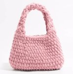 画像1: Plush Cotton Knitted Handbag tote Wrist bag　ユニセックス男女兼用ニットハンドメイドトートリストバッグ (1)