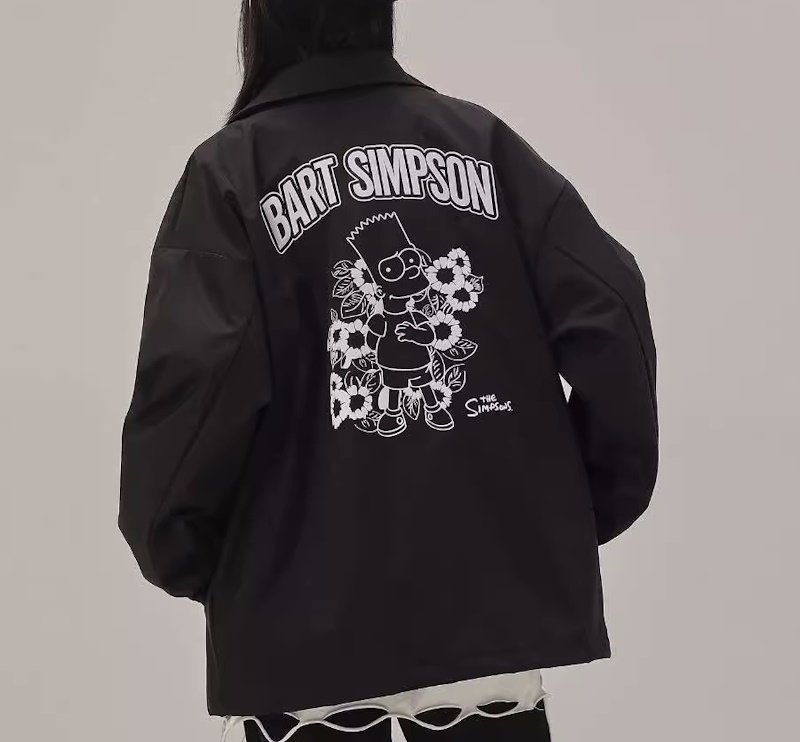 画像9: The Simpsons Funny Cartoon Character Logc Letter Print Lapel Jacket baseball jacket stadium jacket baseball uniform jacket blouson  ユニセックス 男女兼用ザ・シンプソンズキャラクターレタープリントラペルウインドブレーカースタジアムジャンパー スタジャン MA-1 ボンバー ジャケット ブルゾン (9)