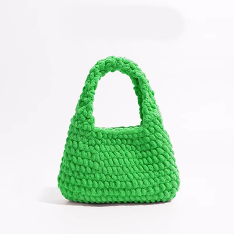 画像6: Plush Cotton Knitted Handbag tote Wrist bag　ユニセックス男女兼用ニットハンドメイドトートリストバッグ (6)