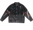 画像1: graffiti letter print denim G jacket jumper ユニセックス 男女兼用グラフィティ レター プリントGジャンスジャケット ブルゾン スタジャン (1)