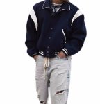 画像3: contrasting color stitching baseball Jacke  stadium jacket baseball uniform jacket blouson  ユニセックス 男女兼用 コントラストステッチンスタジアムジャンパー スタジャン MA-1 ボンバー ジャケット ブルゾン (3)
