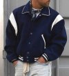 画像5: contrasting color stitching baseball Jacke  stadium jacket baseball uniform jacket blouson  ユニセックス 男女兼用 コントラストステッチンスタジアムジャンパー スタジャン MA-1 ボンバー ジャケット ブルゾン (5)