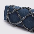 画像7: chain denim shoulder bag Handbag tote bag　ユニセックス男女兼用デニム&チェーンショルダークロスボディートートバッグ (7)