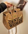 画像5: versatile crossbody bags portable  Birkin tote shoulder bags　ユニセックス男女兼用キャンバスgentlewomanロゴトートショルダークロスボディーバッグ (5)