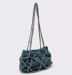 画像3: chain denim shoulder bag Handbag tote bag　ユニセックス男女兼用デニム&チェーンショルダークロスボディートートバッグ (3)