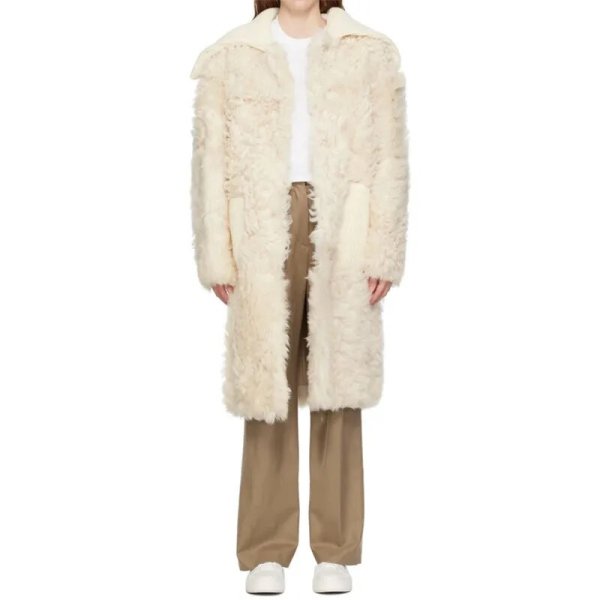 画像1: effortless elegance long lapel fur coats Jacket　シープスキンエフォートレスエレガンスロングラペルファーコート  ジャケット (1)