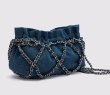 画像6: chain denim shoulder bag Handbag tote bag　ユニセックス男女兼用デニム&チェーンショルダークロスボディートートバッグ (6)