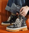 画像7: Men's Distressed denim & star high-cut lace-up sneaker boots　ユニセックス男女兼用ダメージデニム＆スターハイカットレースアップスニーカーブーツマーティンブーツ (7)