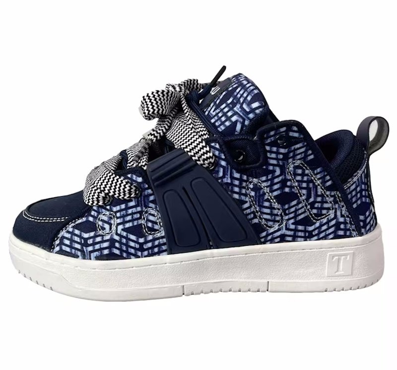 画像1: geometric pattern leather lace up sneakers  Shoes  ユニセックス 男女兼用幾何学模様レザーレースアップスニーカー (1)