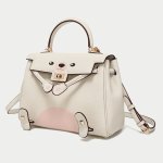 画像3: Real Leather Cute Bear tote Shoulder Crossbody Bag Kelly style Hand Bag with strap リアルレザー 本革 本皮 ベア熊 ケリースタイル ハンドバッグ ショルダーストラップ付 (3)