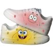 画像1: spongebob & patrick paint leather lace up sneakers  Shoes  ユニセックス 男女兼用スポンジボブ＆パトリックペイントレザーレースアップスニーカー (1)