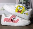 画像4: spongebob & patrick paint leather lace up sneakers  Shoes  ユニセックス 男女兼用スポンジボブ＆パトリックペイントレザーレースアップスニーカー (4)