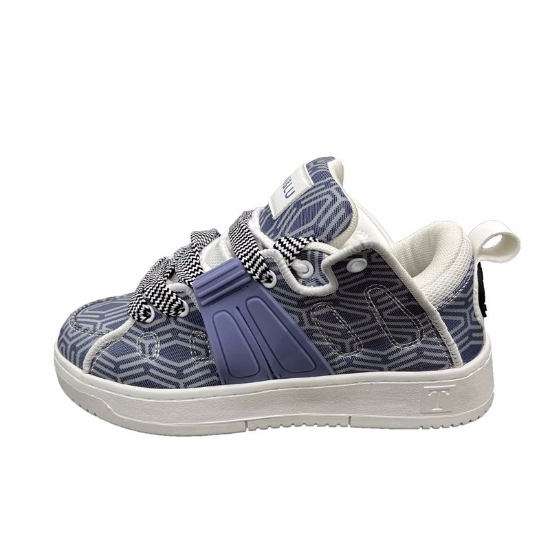 画像2: geometric pattern leather lace up sneakers  Shoes  ユニセックス 男女兼用幾何学模様レザーレースアップスニーカー (2)