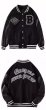 画像3: big B embroiderycollar PU leather sleeves baseball Jacke  stadium jacket baseball uniform jacket blouson  ユニセックス 男女兼用ビッグB刺繍 スタジアムジャンパー スタジャン MA-1 ボンバー ジャケット ブルゾン (3)