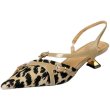 画像1: 23 Leather Women’s pointed leopard single shoes sandals Mules 本革 レオパードコンビバックストラップパンプス　ミュール (1)