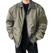 画像1: 23 Oversized Men's MA1 Patchwork Jean Jacket coat メンズ ユニセックス 男女兼用 切り替え MA1 フライト スタジャン ジャケット コート (1)
