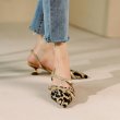 画像2: 23 Leather Women’s pointed leopard single shoes sandals Mules 本革 レオパードコンビバックストラップパンプス　ミュール (2)