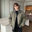 画像4: 23 Oversized Men's MA1 Patchwork Jean Jacket coat メンズ ユニセックス 男女兼用 切り替え MA1 フライト スタジャン ジャケット コート (4)