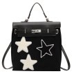 画像1: star texture large capacity tote Shoulder  backpack  Hand Bag スター星エンブレムトート ショルダーバックパックバッグハンドバッグ  (1)