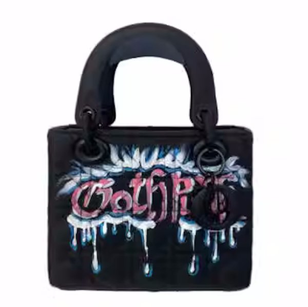 画像1: Little Moses rhombus graffitiTote Shoulder Bag Hand Bag  菱形キルティンググラフィックトート ショルダーバッグハンドバッグ  (1)