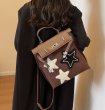 画像9: star texture large capacity tote Shoulder  backpack  Hand Bag スター星エンブレムトート ショルダーバックパックバッグハンドバッグ  (9)