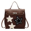 画像3: star texture large capacity tote Shoulder  backpack  Hand Bag スター星エンブレムトート ショルダーバックパックバッグハンドバッグ  (3)