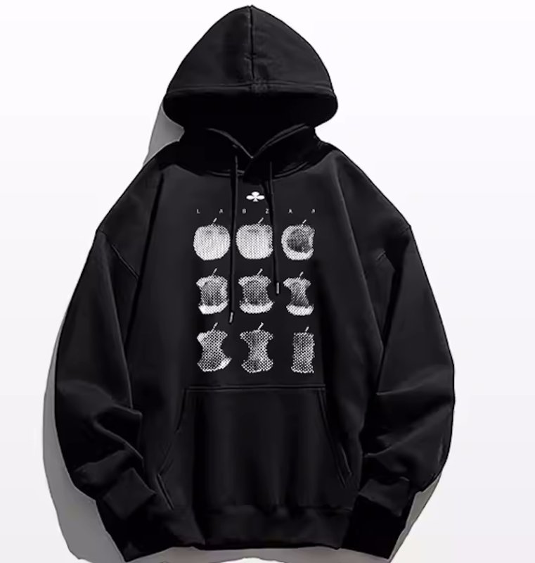 画像5: Unisex apple photo print hoodie Sweat Shirt  男女兼用アップルりんごフォトプリントプリントフーディ スウェットパーカー シャツ (5)