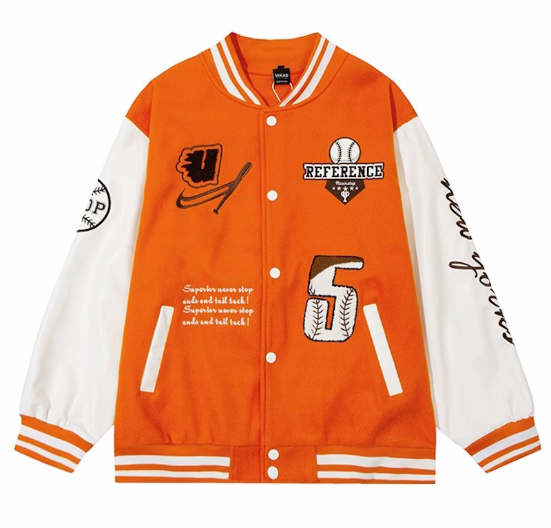 画像3: Feel lonely baseball letter flocking embroidery baseball jacket stadium jacket baseball uniform jacket blouson  ユニセックス 男女兼用ベースボール刺繍スタジアムジャンパー スタジャン MA-1 ボンバー ジャケット ブルゾン (3)