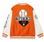 画像1: Feel lonely baseball letter flocking embroidery baseball jacket stadium jacket baseball uniform jacket blouson  ユニセックス 男女兼用ベースボール刺繍スタジアムジャンパー スタジャン MA-1 ボンバー ジャケット ブルゾン (1)