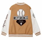 画像2: Feel lonely baseball letter flocking embroidery baseball jacket stadium jacket baseball uniform jacket blouson  ユニセックス 男女兼用ベースボール刺繍スタジアムジャンパー スタジャン MA-1 ボンバー ジャケット ブルゾン (2)