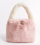 画像9: contrasting color stitching tote Shoulder  Bag 　コントラストカラーファートート ショルダーバックハンドバッグ  (9)