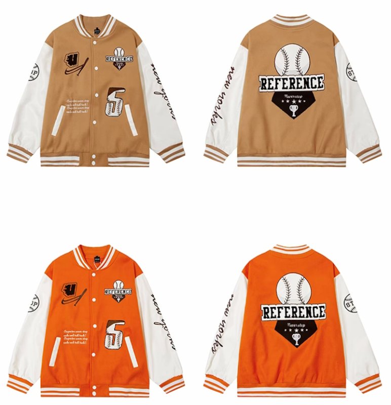 画像6: Feel lonely baseball letter flocking embroidery baseball jacket stadium jacket baseball uniform jacket blouson  ユニセックス 男女兼用ベースボール刺繍スタジアムジャンパー スタジャン MA-1 ボンバー ジャケット ブルゾン (6)