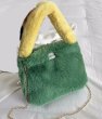 画像10: contrasting color stitching tote Shoulder  Bag 　コントラストカラーファートート ショルダーバックハンドバッグ  (10)