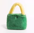 画像5: contrasting color stitching tote Shoulder  Bag 　コントラストカラーファートート ショルダーバックハンドバッグ  (5)