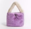 画像4: contrasting color stitching tote Shoulder  Bag 　コントラストカラーファートート ショルダーバックハンドバッグ  (4)