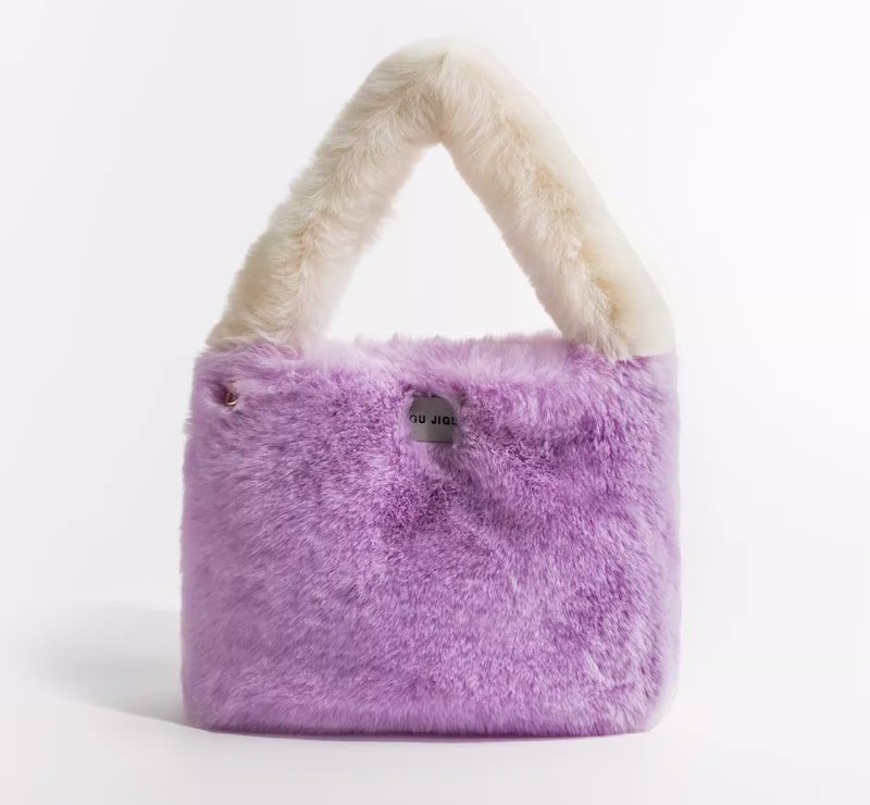 画像4: contrasting color stitching tote Shoulder  Bag  コントラストカラーファートート ショルダーバックハンドバッグ  (4)
