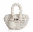 画像2: Cute lamb wool portable Kelly handbag tote Shoulder  Bag 　ラムウールのポータブルBKトート ショルダーバックハンドバッグ  (2)