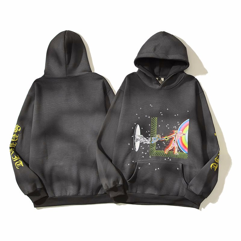 画像3: Unisex Sanskrit distressed mud print hooded sweatshirt 　男女兼用サンスクリット プリント フーディ　スウェットパーカー　シャツ (3)