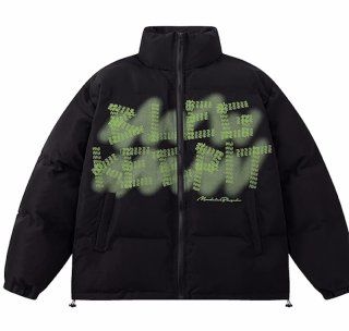 SIMPSON ダウンジャケット The Simpsons cartoon logo pattern English letter printing