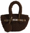 画像1: Cute lamb wool portable Kelly handbag tote Shoulder  Bag 　ラムウールのポータブルBKトート ショルダーバックハンドバッグ  (1)