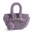 画像3: Cute lamb wool portable Kelly handbag tote Shoulder  Bag 　ラムウールのポータブルBKトート ショルダーバックハンドバッグ  (3)