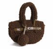 画像6: Cute lamb wool portable Kelly handbag tote Shoulder  Bag 　ラムウールのポータブルBKトート ショルダーバックハンドバッグ  (6)