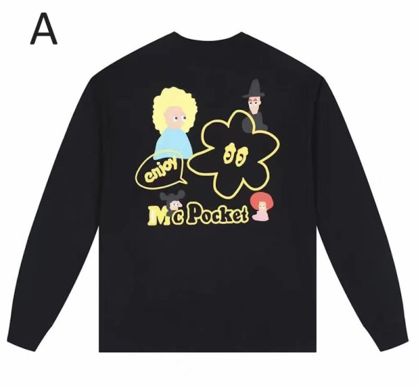 画像1: MEDM Mcpocket finger sleeve hip hop  print long sleeve T-shirt  ユニセックス 男女兼用フィンガー＆コミックプリント 長袖 ロングスリーブ Tシャツ  (1)