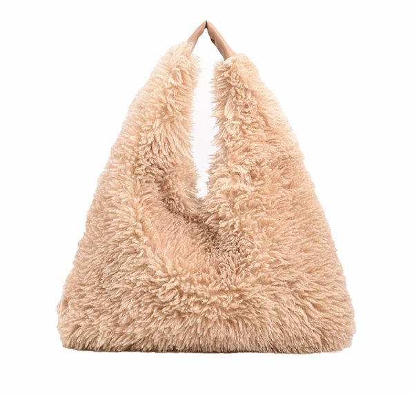 画像1: large capacity plush versatile furry tote Shoulder  Bag 　ファーモコモコラージトート ショルダーバックハンドバッグ  (1)