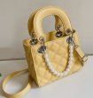 画像5: Pearl Chain quilted Crossbody  tote Shoulder  Bag 　パールハンドルキルティングショルダートートクロスボディーバックハンドバッグ  (5)