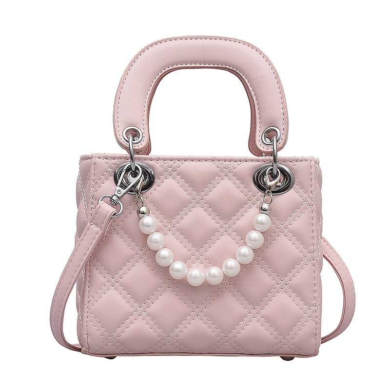 画像3: Pearl Chain quilted Crossbody  tote Shoulder  Bag  パールハンドルキルティングショルダートートクロスボディーバックハンドバッグ  (3)