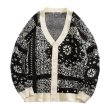 画像2: Unisex Paisley Cardigan Sweater ユニセックス 男女兼用  長袖 ペイズリー柄 カーディガン セーター (2)