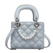 画像4: Pearl Chain quilted Crossbody  tote Shoulder  Bag 　パールハンドルキルティングショルダートートクロスボディーバックハンドバッグ  (4)