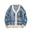 画像3: Unisex Paisley Cardigan Sweater ユニセックス 男女兼用  長袖 ペイズリー柄 カーディガン セーター (3)