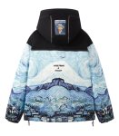 画像5: Unisex The Starry Night by Vincent van Gogh Design White Duck Down Jacket ユニセックス 星月夜 ゴッホ デザイン ホワイトダック ダウンジャケット (5)